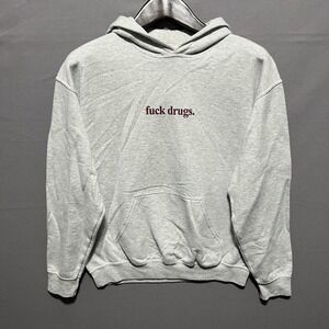 Danny Duncan Hoodie Mens Medium Gray F*ck Drugs Graphic Pullover Funny